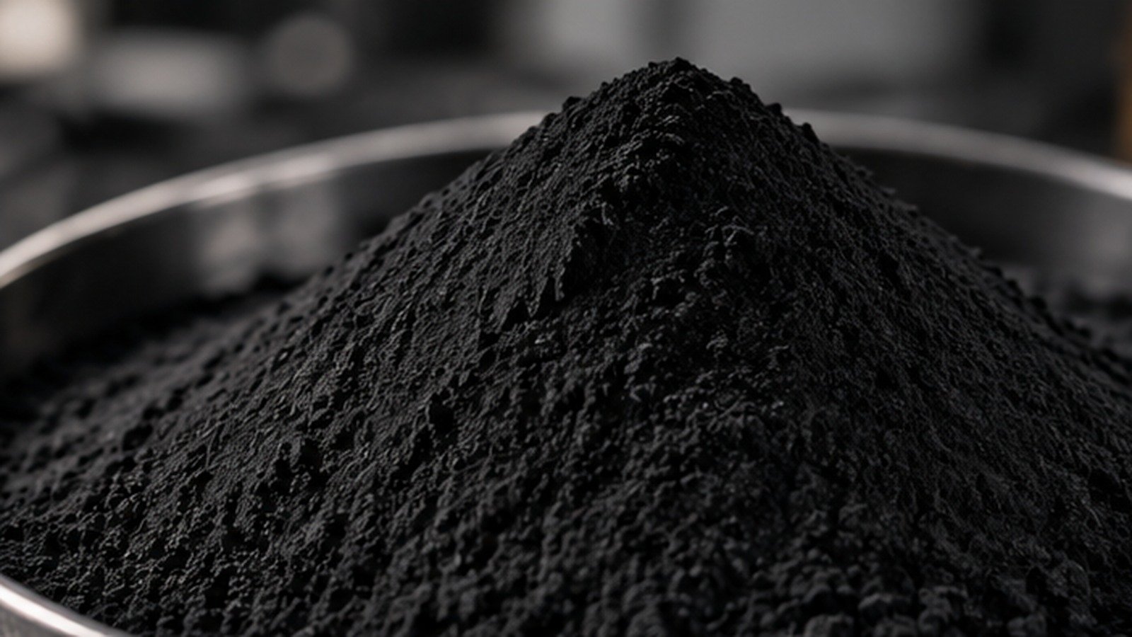 Powder activated carbon — close-up sample